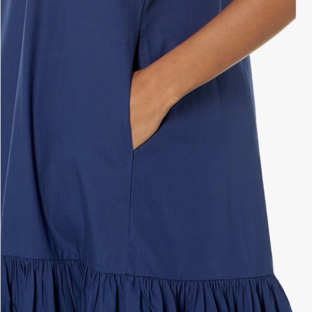 Nwt Navy Blue Women's Dress With Pockets And Slip - Picture 2 of 4